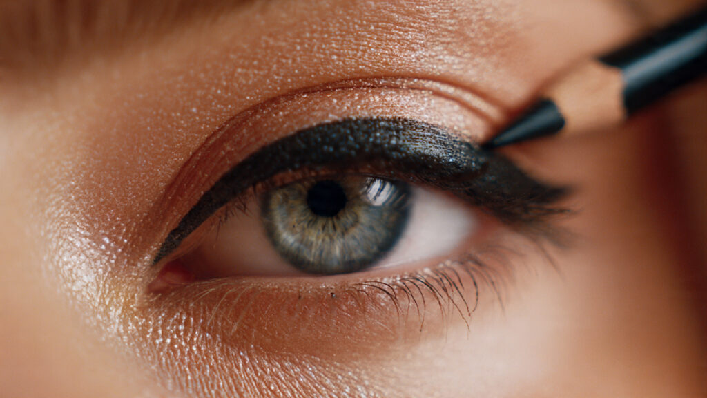 Tightlining eyes for natural makeup definition
