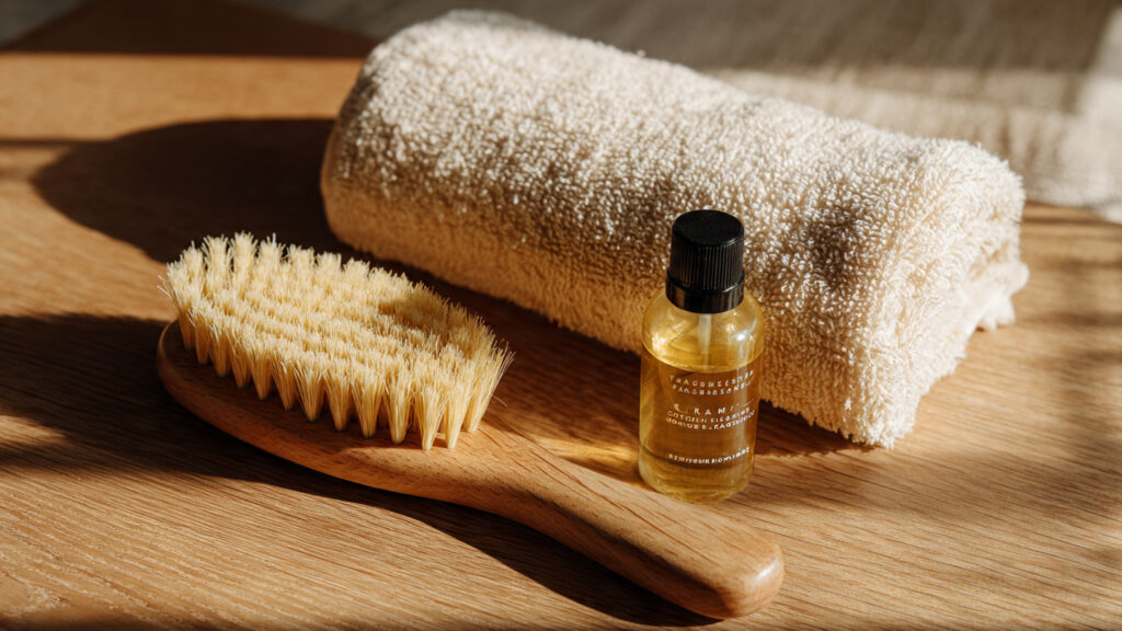 Dry brushing tool for lymphatic support and bloating reduction