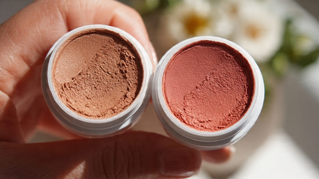 Cream blush and bronzer for soft glam glow