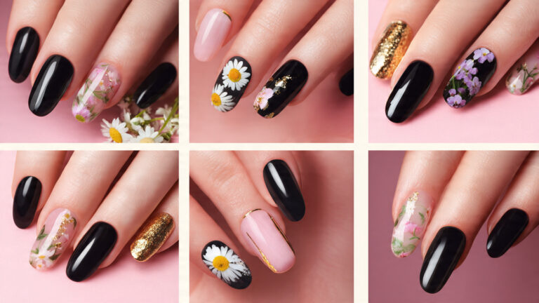 11 Cute Black Spring Nails Designs  
