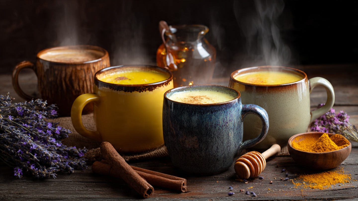warm milk recipes for sleep with honey cinnamon and turmeric drinks