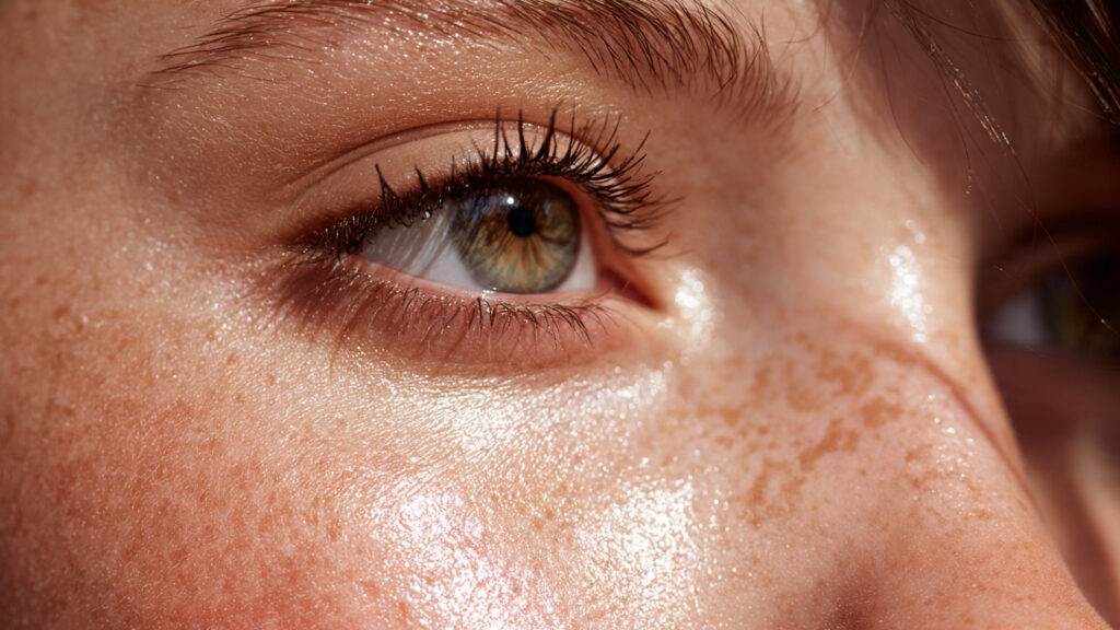 Dewy glowing skin 10-minute makeup look.