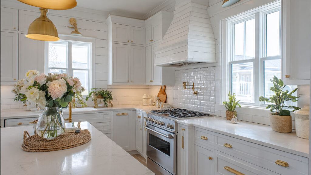 white shiplap diy vent hood cover farmhouse kitchen