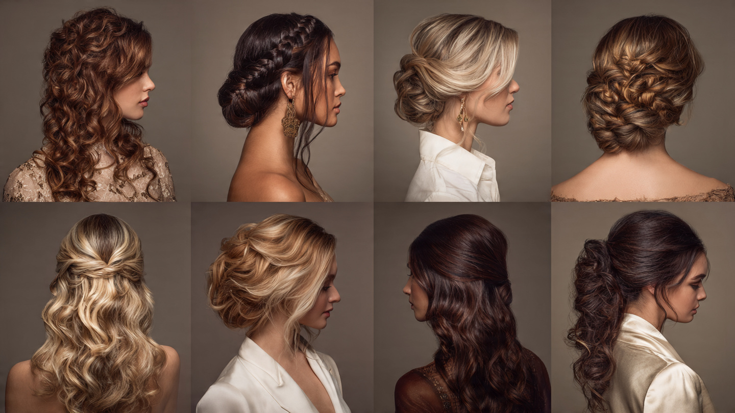 elegant prom hair styles collage inspiration