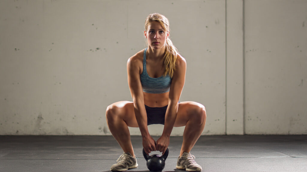 Sumo squat exercise for glute and inner thigh strength.