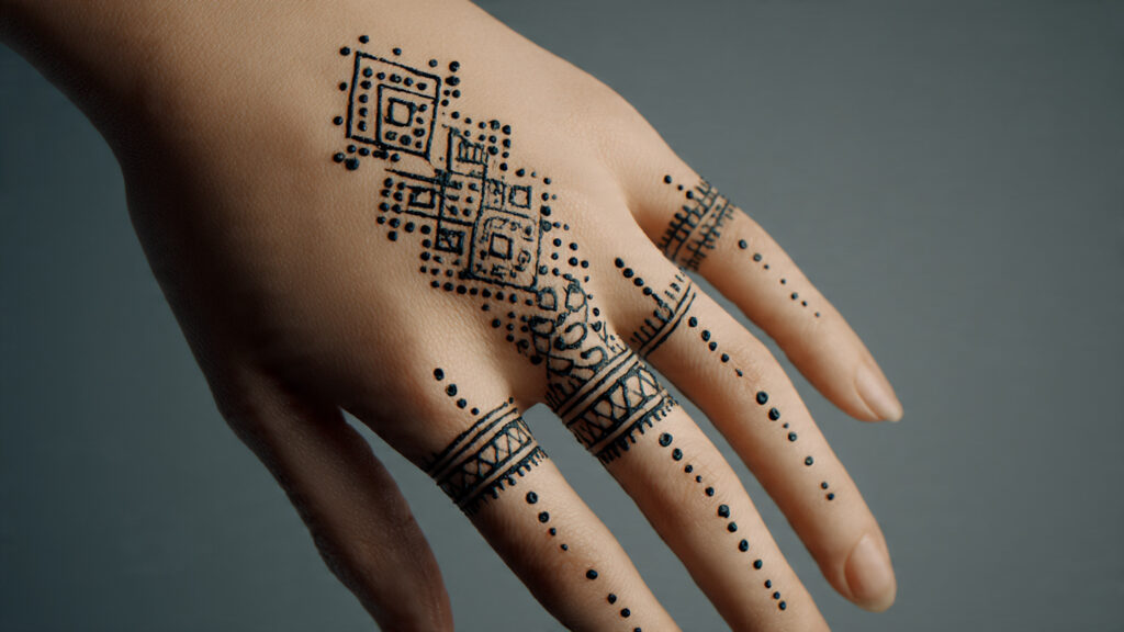 minimal dots and lines henna design