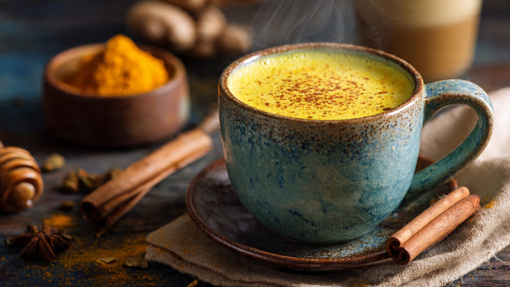 turmeric golden milk warm bedtime drink for sleep