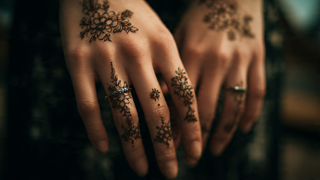  floral ring henna design for quick styling