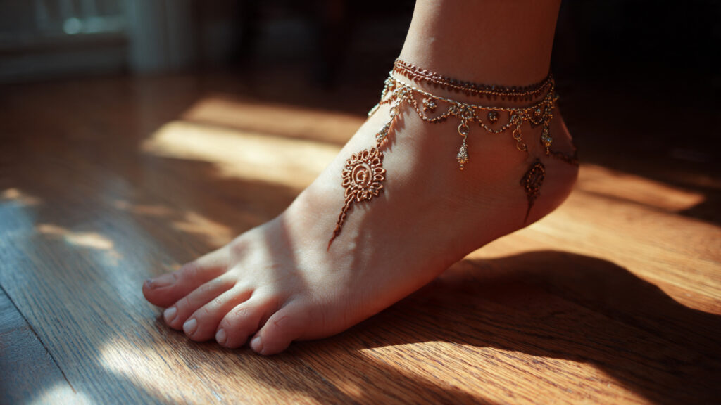 anklet henna design simple and quick