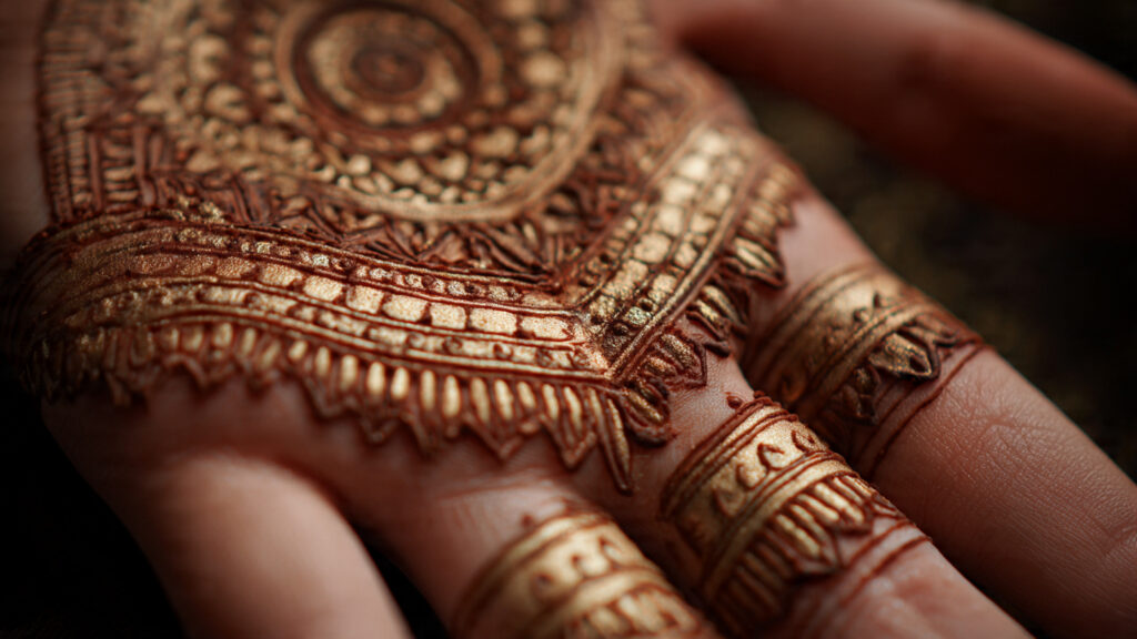 half hand traditional henna design quick