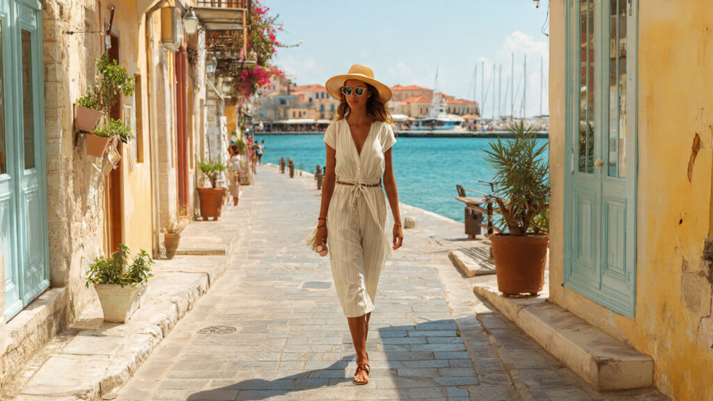 lightweight cotton romper casual summer vacation outfit