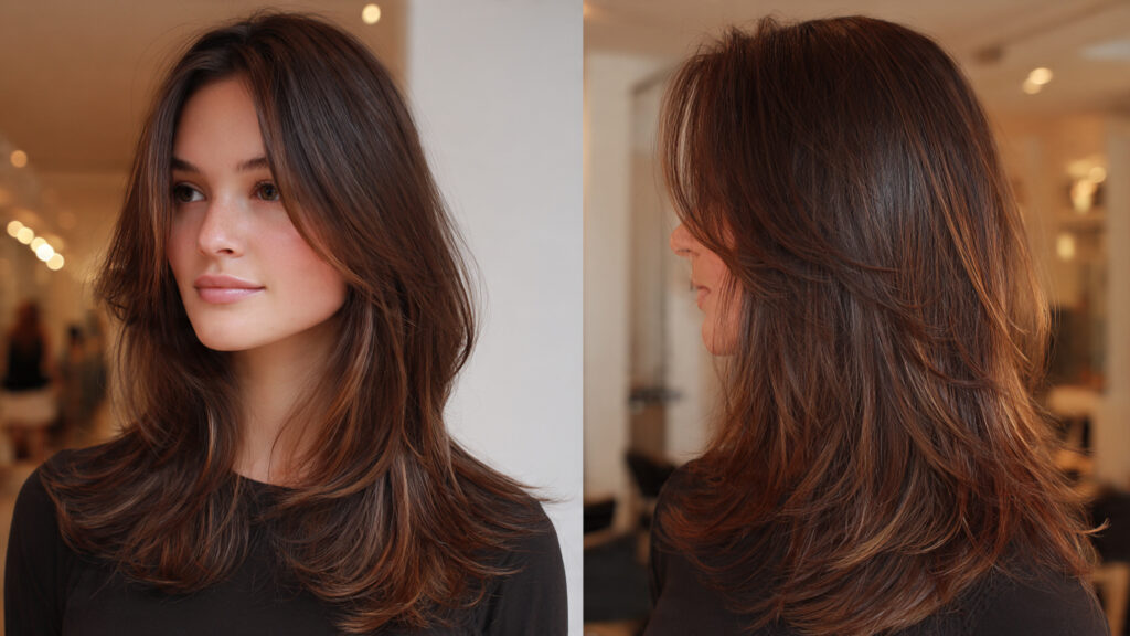 Soft layered bixie cut with natural volume and feathered ends