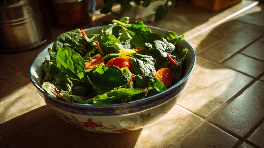 dark leafy greens like spinach and kale to reduce cortisol and stress