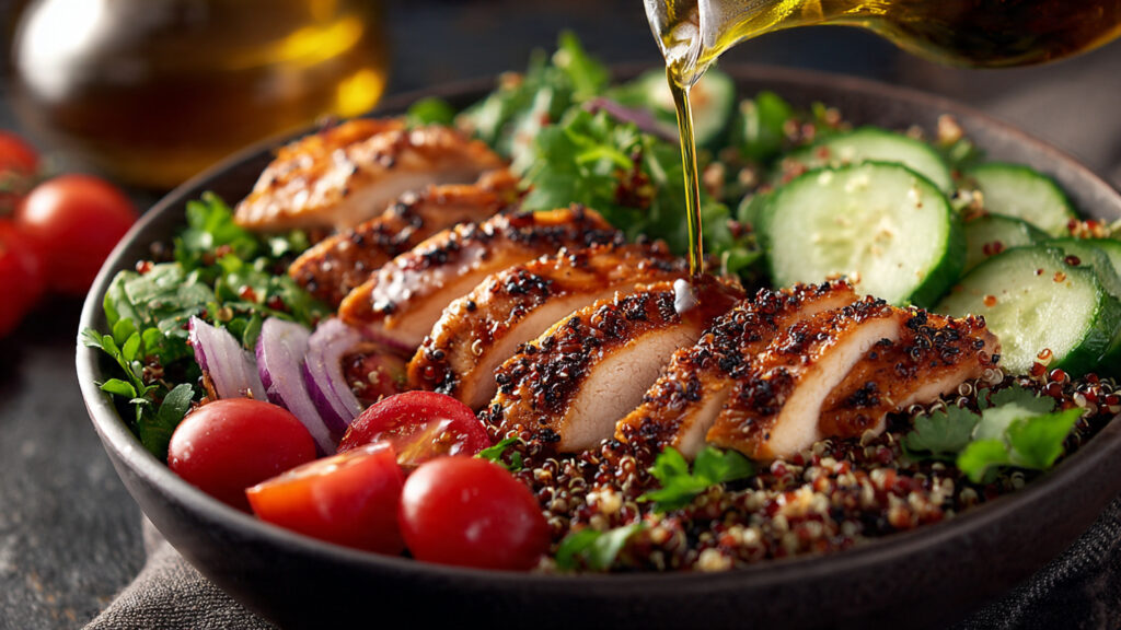 grilled chicken quinoa salad for balanced blood sugar meals
