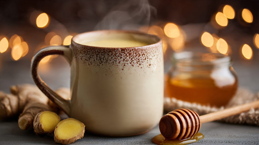 ginger honey warm milk bedtime drink