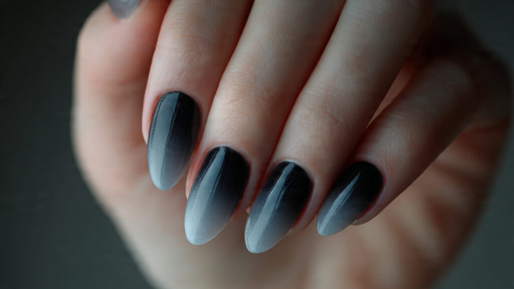 black ombre nail design