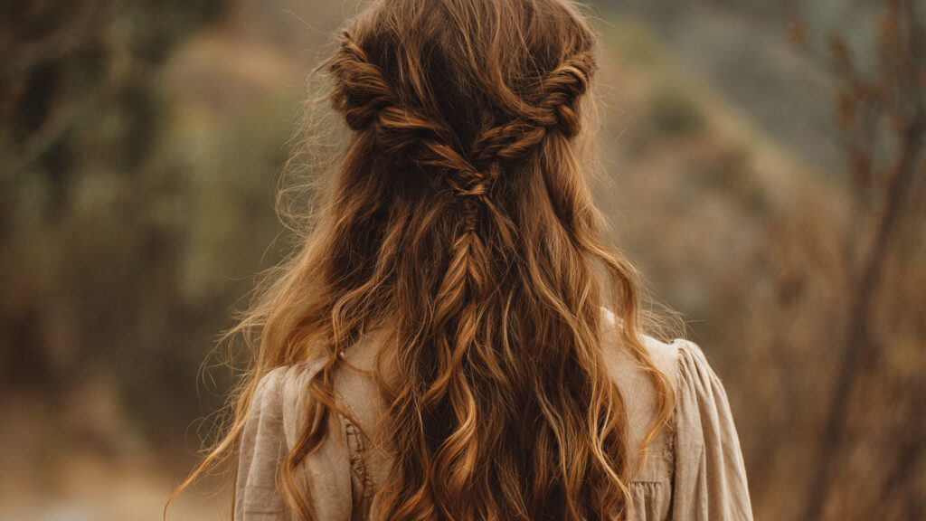 bohemian braided hairstyle with loose waves for Black women