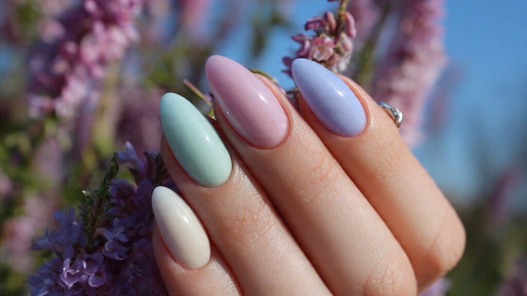 pastel ombre spring nails inspo with soft seasonal colors