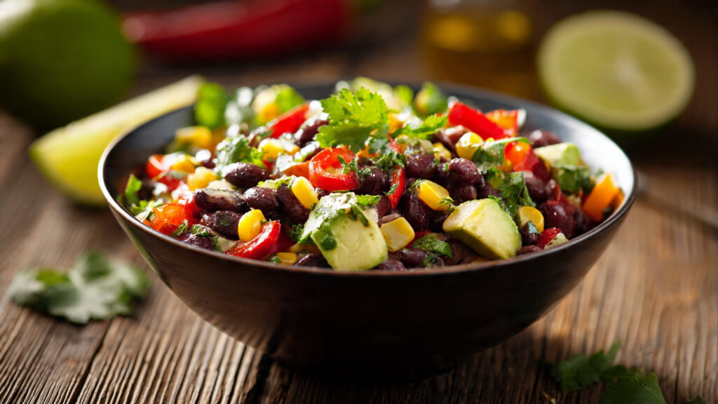 black bean salad high fiber healthy meal