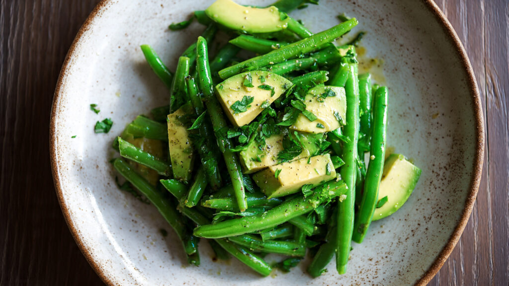 Avocado and green bean salad with lemon vinaigrette