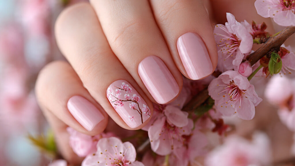 cherry blossom spring nails inspo manicure design