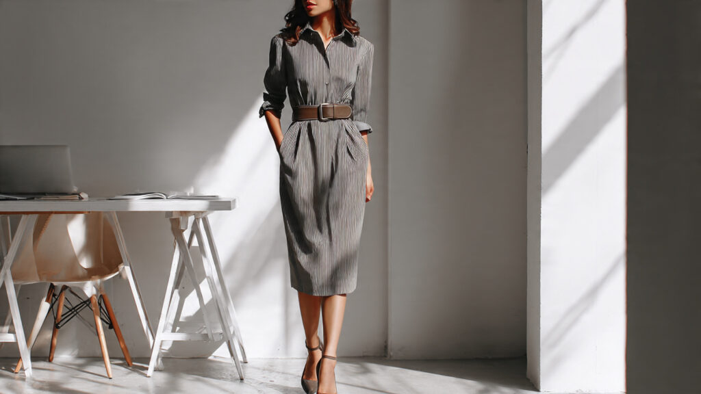 shirt dress office outfit style