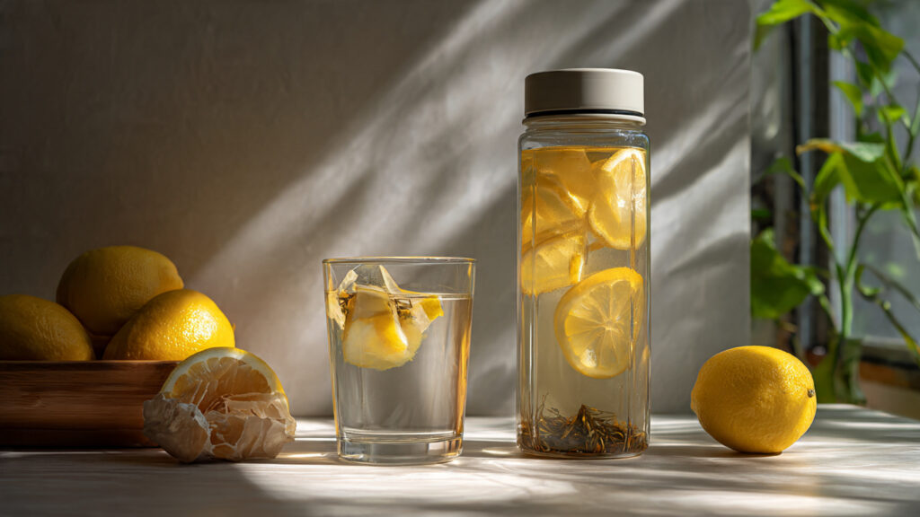 Hydrating drinks like water and herbal tea for cortisol control