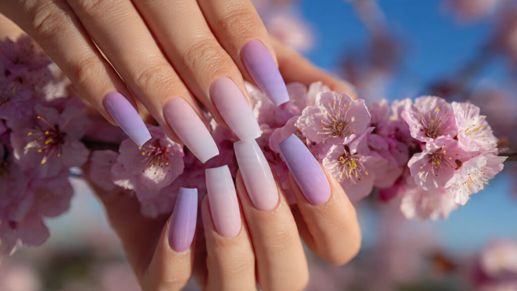lavender ombre purple spring nails design