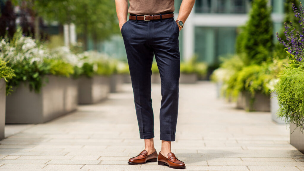 polo shirt tailored trousers spring outfit men