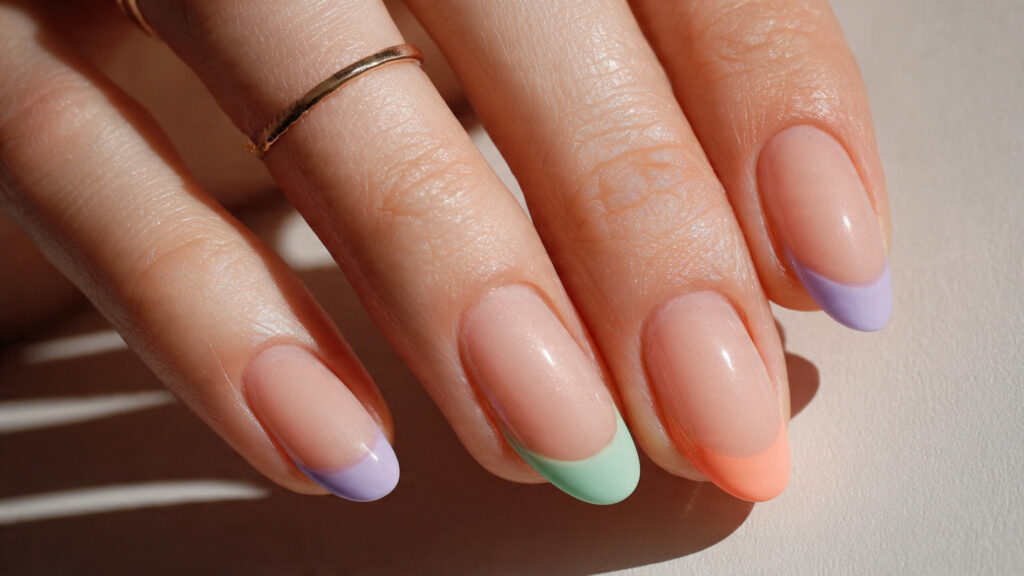 pastel French tip spring nails inspo manicure