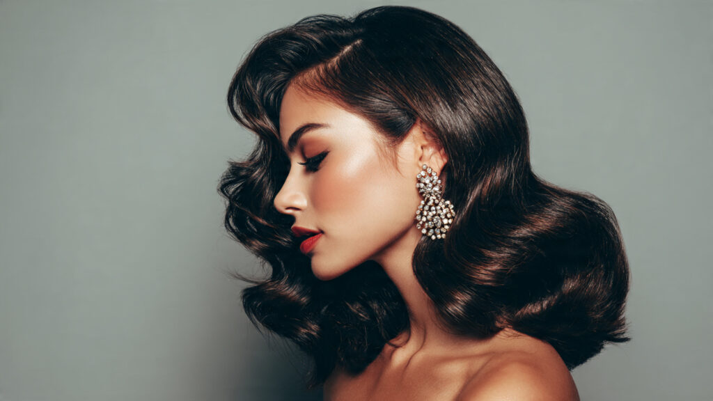 side swept curls prom hairstyle