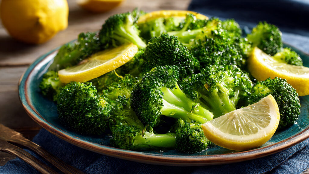 steamed broccoli high fiber vegetable