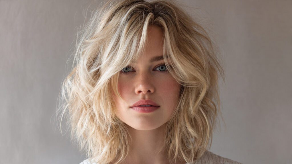 Textured bixie cut with tousled messy waves
