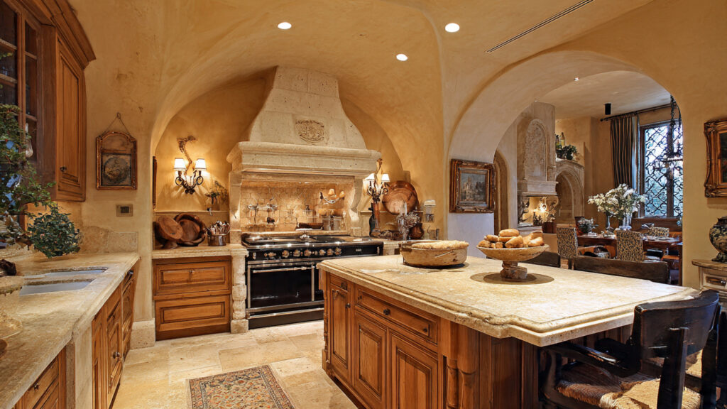 curved plaster custom kitchen hood cover mediterranean kitchen