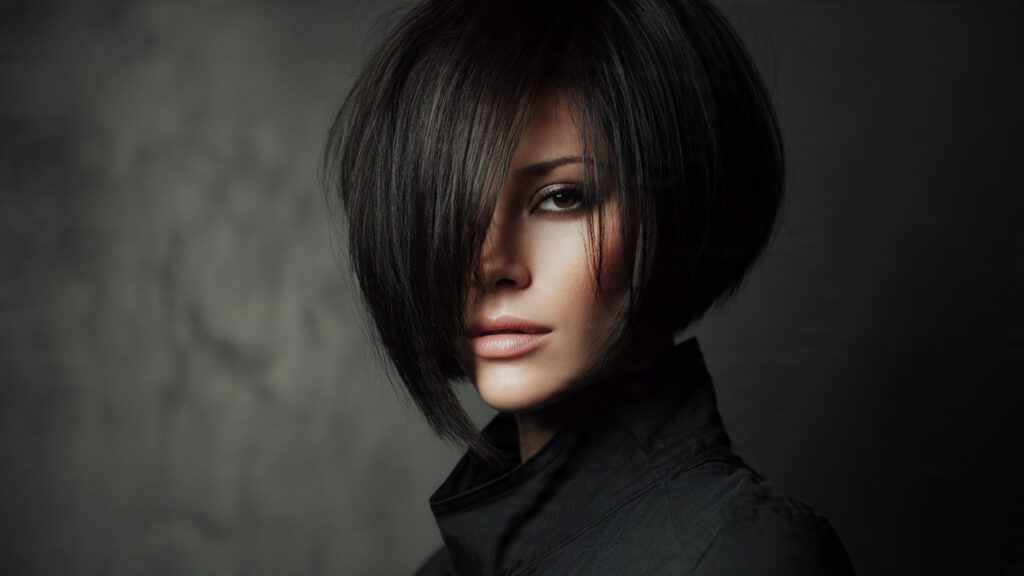 asymmetrical bob short hairstyle for women