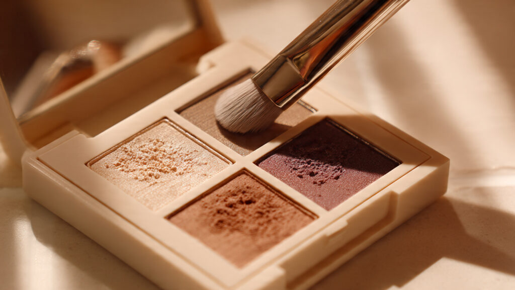 neutral eyeshadow palette for natural makeup tutorial