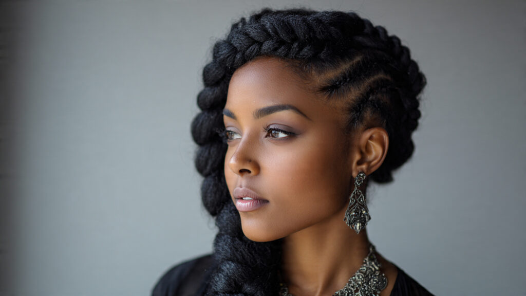 side swept braided hairstyle elegant spring look