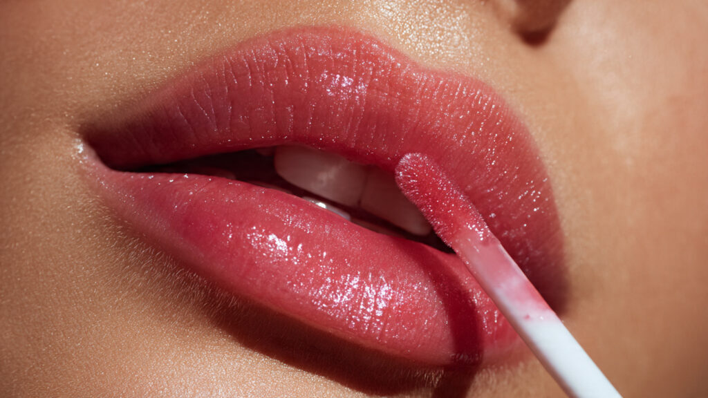 applying natural lip tint for soft glow makeup